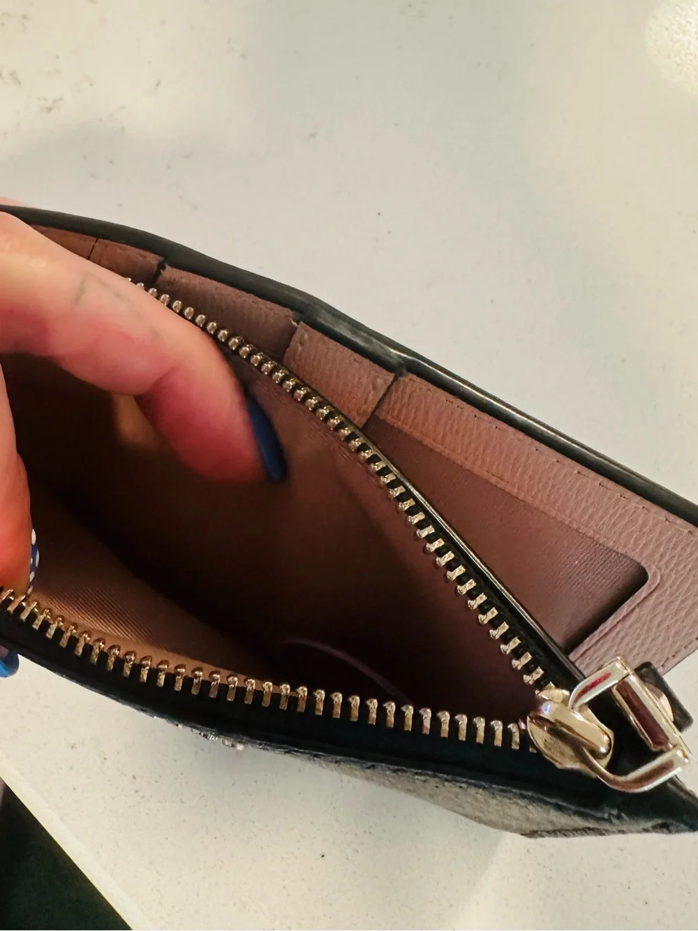 kate spade Black Pebbled Leather Zip Wallet